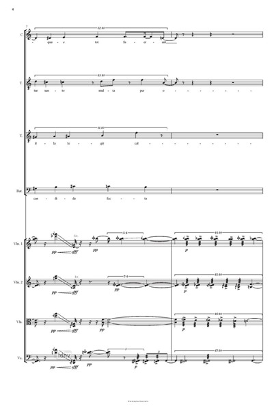 Untitled No. 4 für vier Stimmen (Countertenor, 2 Tenöre, Bariton) und Streichquartett (2007) Untitled No. 4 für vier Stimmen (Countertenor, 2 Tenöre, Bariton) und Streichquartett (2007)