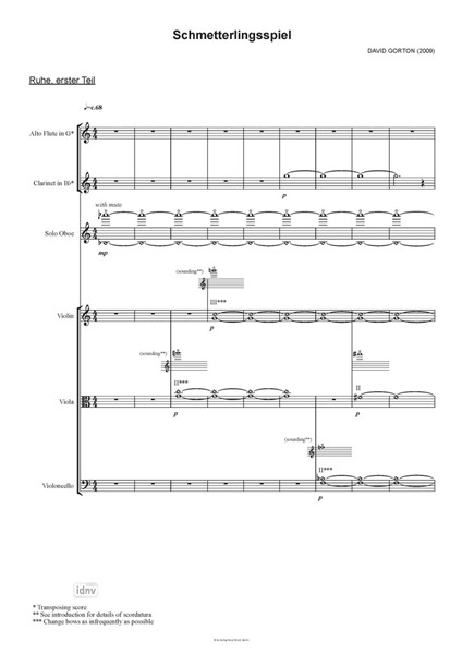 Schmetterlingsspiel für Solo-Oboe und Ensemble (2009) Schmetterlingsspiel für Solo-Oboe und Ensemble (2009)