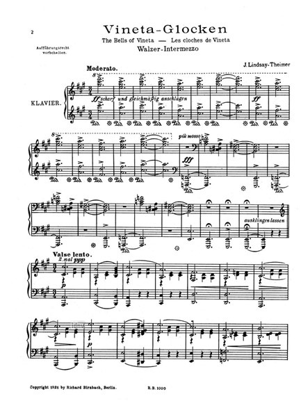 Vineta-Glocken für Klavier Vineta-Glocken für Klavier