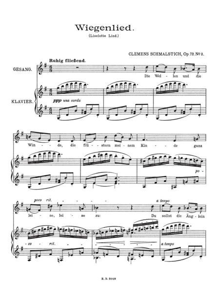 Vier Kinderlieder op. 72 für Gesang und Klavier Vier Kinderlieder op. 72 für Gesang und Klavier