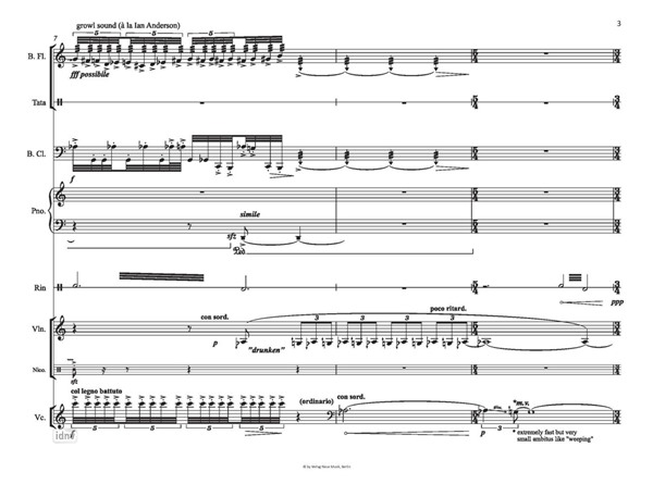 The Shining of Abyss and the Darkness of Light für Flöte (auch Piccolo & Bassflöte), Bassklarinette (auch Klarinette in B & Es-Klarinette), Klavier, Violine, Violoncello, perkussive Zusatzinstrumente und Tonbandzuspielung (2020) The Shining of Abyss and the Darkness of Light für Flöte (auch Piccolo & Bassflöte), Bassklarinette (auch Klarinette in B & Es-Klarinette), Klavier, Violine, Violoncello, perkussive Zusatzinstrumente und Tonbandzuspielung (2020)