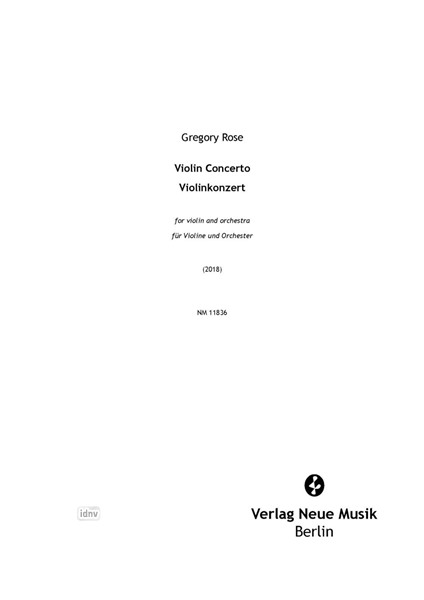 Violin Concerto für Violine und Orchester (2018) Violin Concerto für Violine und Orchester (2018)