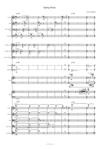 Spring Music für großes Ensemble oder kleines Kammerorchester Spring Music für großes Ensemble oder kleines Kammerorchester