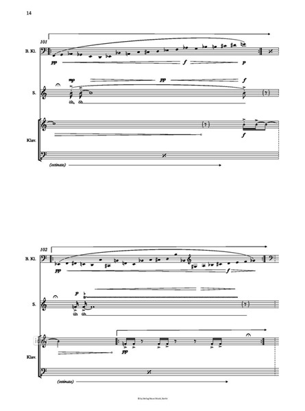 Stösst für Sopran, Bassklarinette und präpariertes Klavier (2017) Stösst für Sopran, Bassklarinette und präpariertes Klavier (2017)