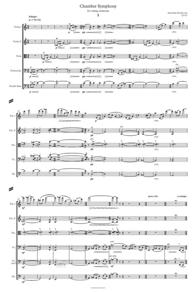 Chamber Symphony für Streichorchester (2015) Chamber Symphony für Streichorchester (2015)