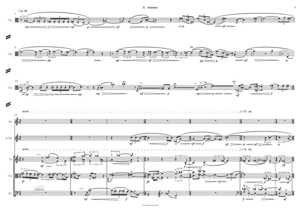 Riss – Schatten – Sturz für Horn, Bassetthorn, Violine, Viola und Kontrabass (2009, rev. 2020) Riss – Schatten – Sturz für Horn, Bassetthorn, Violine, Viola und Kontrabass (2009, rev. 2020)