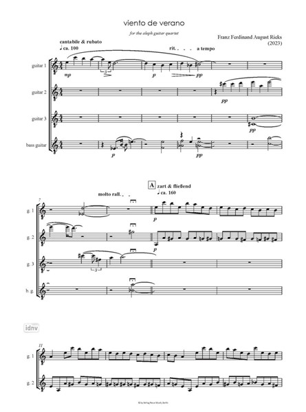 viento de verano für drei Gitarren und akustische Bassgitarre (2023) viento de verano für drei Gitarren und akustische Bassgitarre (2023)