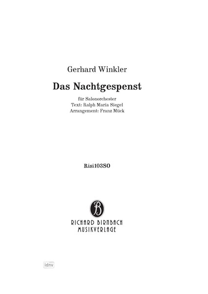 Das Nachtgespenst für Salon-Orchester Das Nachtgespenst für Salon-Orchester