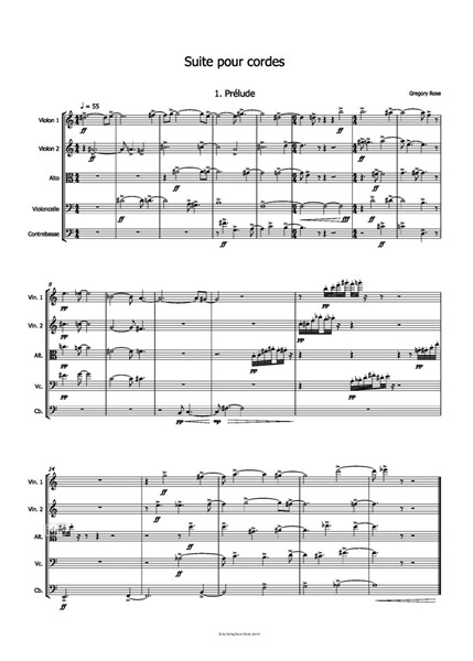 Suite pour cordes für Streichorchester (2016-17) Suite pour cordes für Streichorchester (2016-17)