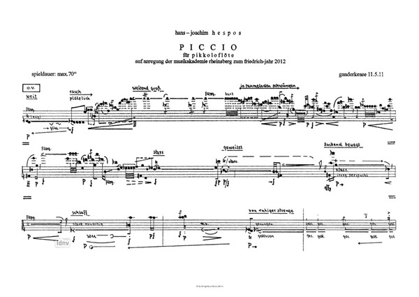 piccio für Piccoloflöte (2011) piccio für Piccoloflöte (2011)