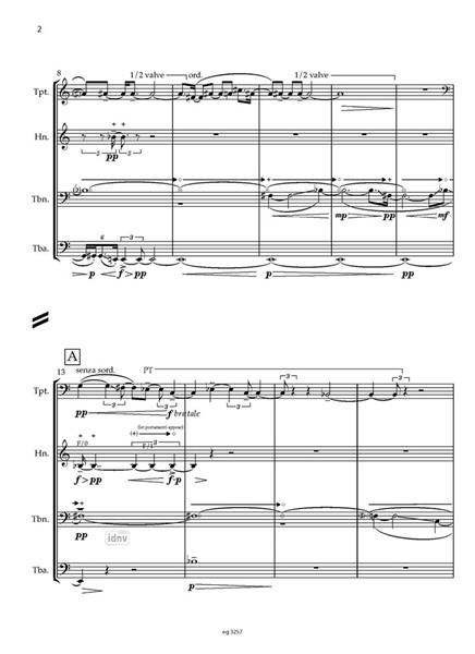 Slepta gaisma (Hidden Light) für Trompete, Horn, Posaune und Tuba Slepta gaisma (Hidden Light) für Trompete, Horn, Posaune und Tuba