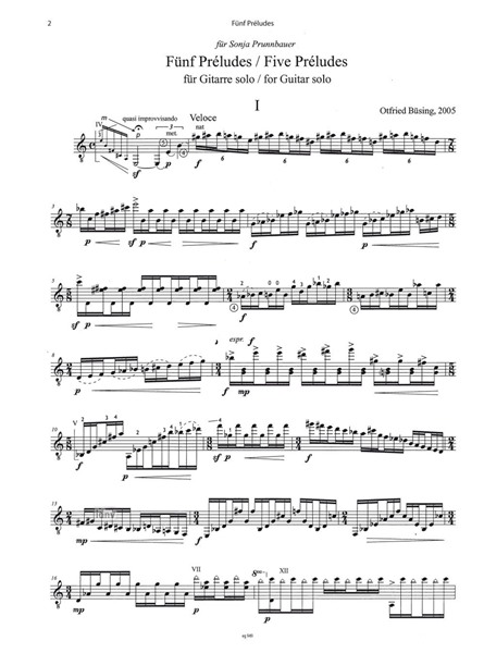 Fünf Préludes für Gitarre solo (2005) Fünf Préludes für Gitarre solo (2005)