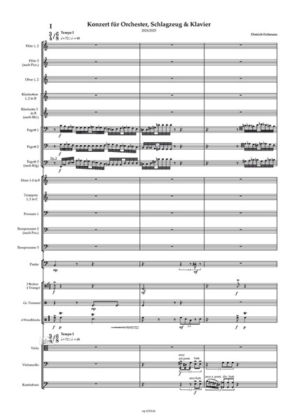 Konzert für Orchester, Schlagzeug und Klavier für Schlagzeug solo, Klavier solo und Orchester (2025) Konzert für Orchester, Schlagzeug und Klavier für Schlagzeug solo, Klavier solo und Orchester (2025)