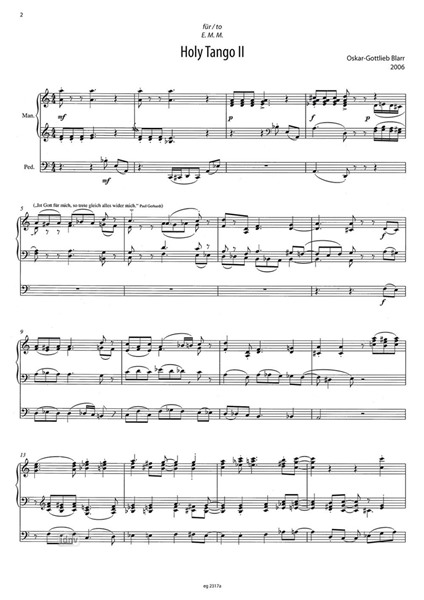 Holy Tango II für Orgel (2006) Holy Tango II für Orgel (2006)
