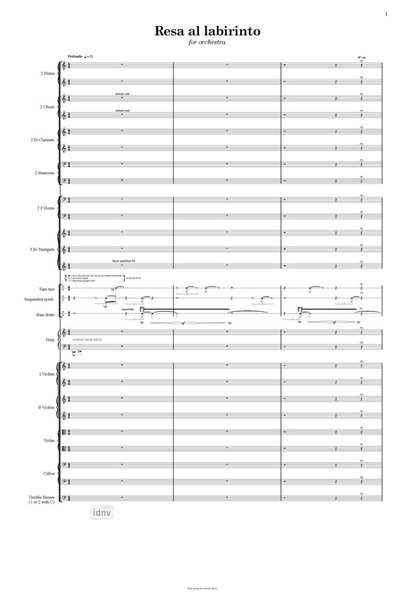 Resa al Labirinto für Orchester (2020) Resa al Labirinto für Orchester (2020)