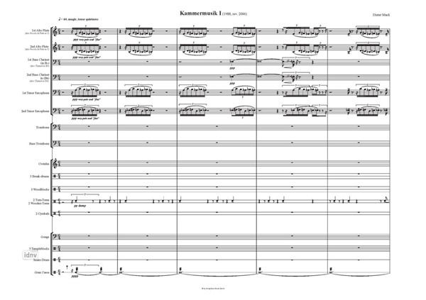 Kammermusik I für Ensemble Kammermusik I für Ensemble