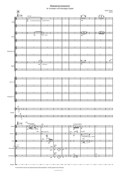 Massenprozession für großes Orchester und 8-Kanal-Zuspiel (2022) Massenprozession für großes Orchester und 8-Kanal-Zuspiel (2022)