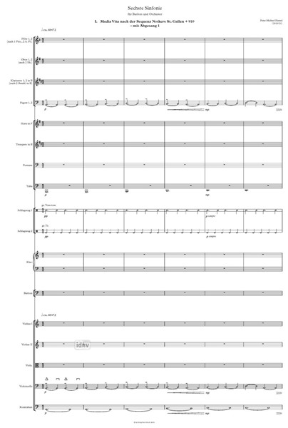 Sechste Sinfonie für Bariton und kleines Orchester (2020/21) Sechste Sinfonie für Bariton und kleines Orchester (2020/21)