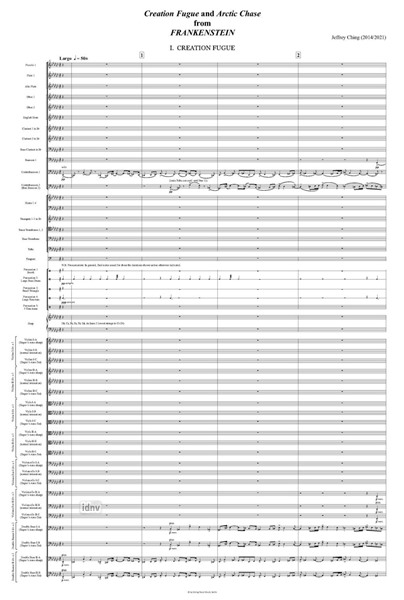 CREATION FUGUE AND ARCTIC CHASE FROM FRANKENSTEIN für Orchester (2014, rev. 2021) CREATION FUGUE AND ARCTIC CHASE FROM FRANKENSTEIN für Orchester (2014, rev. 2021)