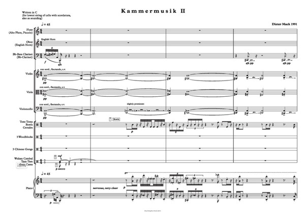 Kammermusik II für Ensemble Kammermusik II für Ensemble