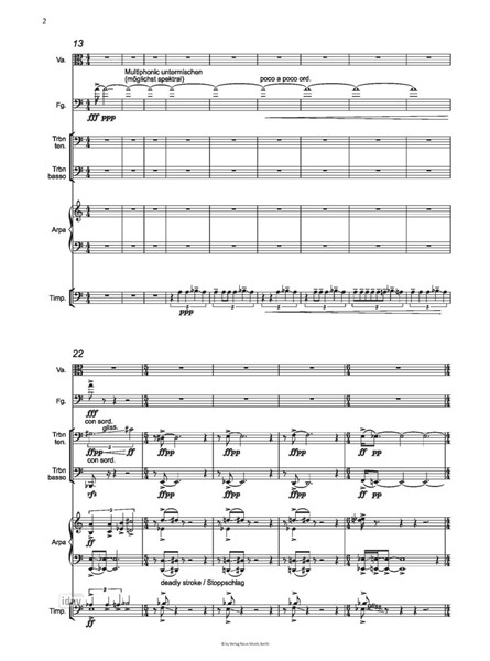 Nature morte für Viola, Fagott, Tenor- und Bassposaune, Harfe und Pauke (2017) Nature morte für Viola, Fagott, Tenor- und Bassposaune, Harfe und Pauke (2017)