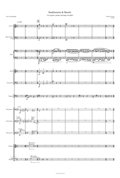 Smithereens & Shards für Sopran, Sprechstimme und großes Ensemble (2024) Smithereens & Shards für Sopran, Sprechstimme und großes Ensemble (2024)
