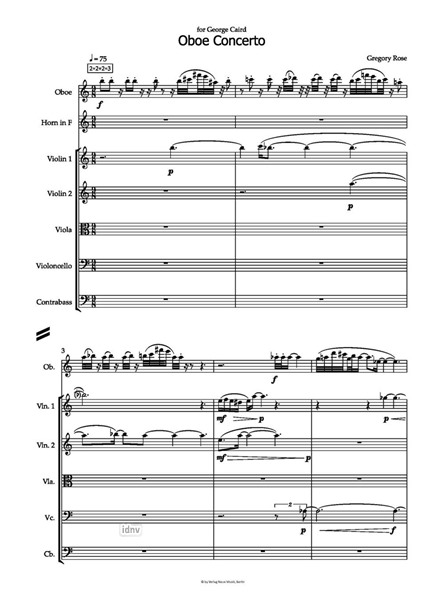 Oboe Concerto für Solo-Oboe, Horn und Streichorchester (2020) Oboe Concerto für Solo-Oboe, Horn und Streichorchester (2020)