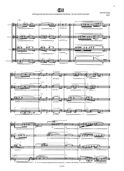 OEil für Streichquartett OEil für Streichquartett