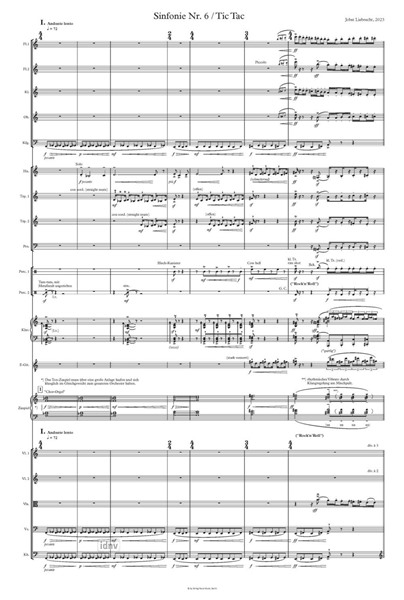 Sinfonie Nr. 6 / Tic Tac für Orchester und Zuspiel (2023) Sinfonie Nr. 6 / Tic Tac für Orchester und Zuspiel (2023)