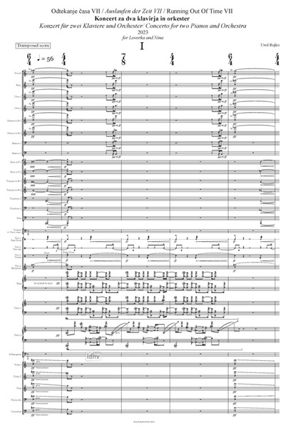 Auslaufen der Zeit VII für 2 Klaviere und Orchester (2023) Auslaufen der Zeit VII für 2 Klaviere und Orchester (2023)