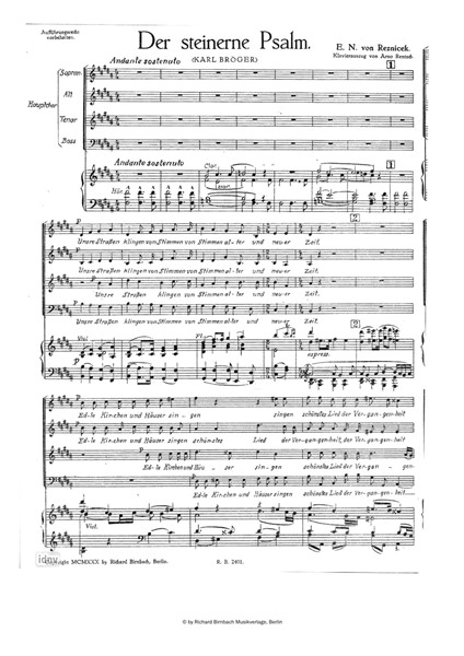 Der steinerne Psalm für gemischten Chor, Orgel und Orchester Der steinerne Psalm für gemischten Chor, Orgel und Orchester