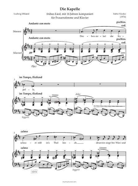 Die Kapelle Fassung für Frauenstimme und Klavier (1974) Die Kapelle Fassung für Frauenstimme und Klavier (1974)