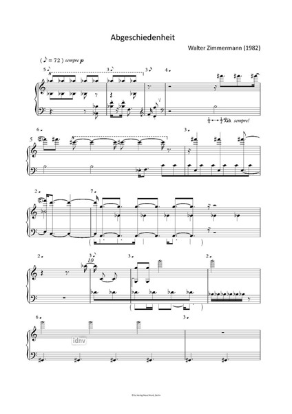 Abgeschiedenheit für Klavier (1982) Abgeschiedenheit für Klavier (1982)