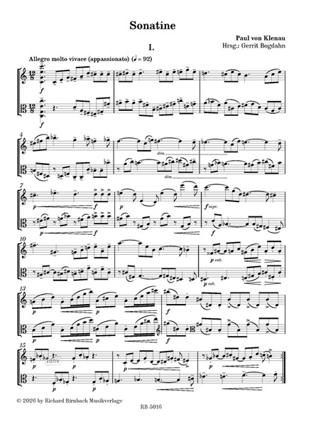 Sonatine für Violine (oder Flöte) und Viola (1941) Sonatine für Violine (oder Flöte) und Viola (1941)