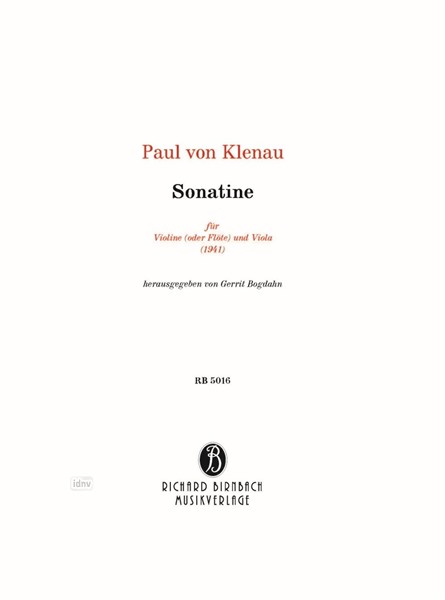 Sonatine für Violine (oder Flöte) und Viola (1941) Sonatine für Violine (oder Flöte) und Viola (1941)